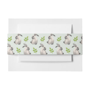 Bandeau De Faire-part Lapins d'aquarelle et herbe