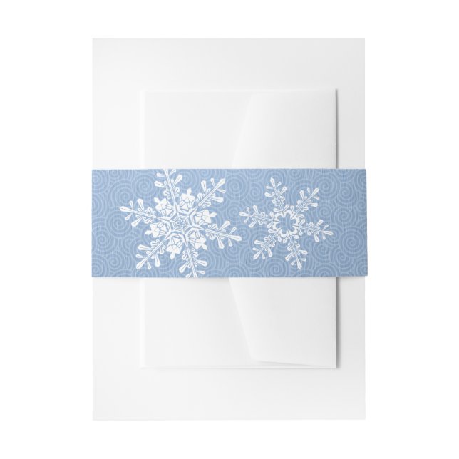 Bandeau De Faire-part Lapis Bleu Blanc Flocon de neige Mariage d'hiver (Devant example)
