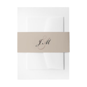 Bandeau De Faire-part Latte Mocha Noir Écriture Minimaliste Mariage