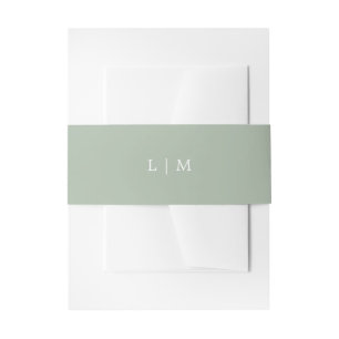 Bandeau De Faire-part Lauren Sage Green Monogramme Mariage élégant
