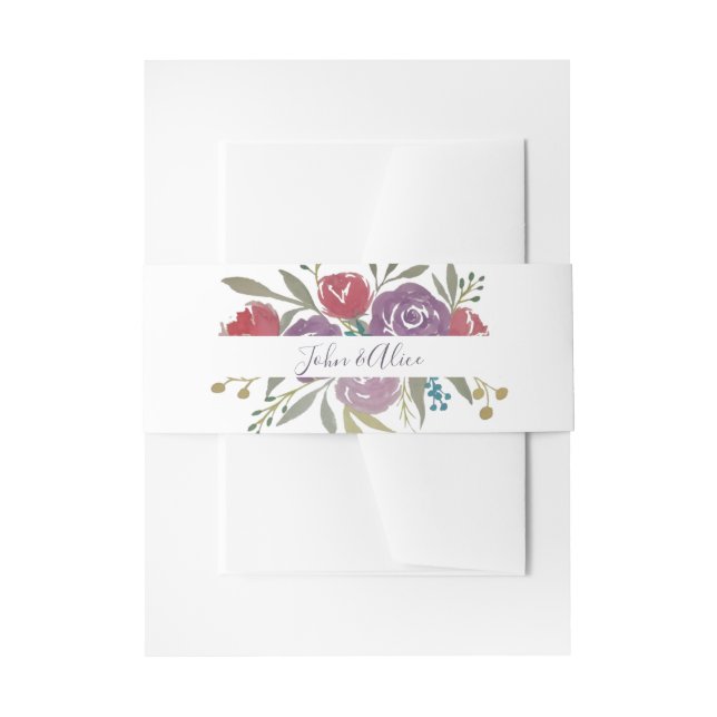 Bandeau De Faire-part Lavande et Mariage floral couleur rouge (Devant example)