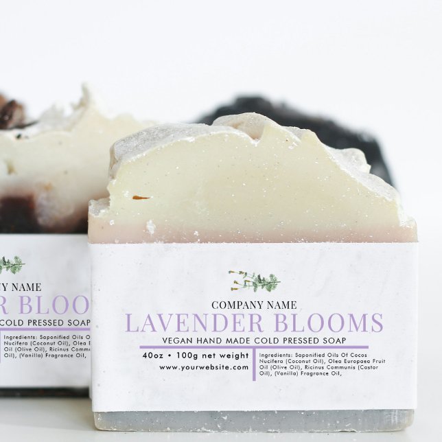 Bandeau De Faire-part Lavande Étiquette enveloppante à soap de la barre  (Cosmetic Bar Soap Belly Band Label Wrap Lavender)