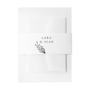 Bandeau De Faire-part Lavande florale Moderne minimaliste noir et blanc