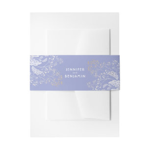 Bandeau De Faire-part Lavande Purple et Gold Foliage Élégant mariage