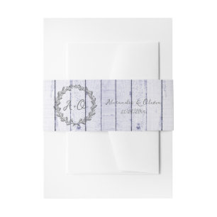 Bandeau De Faire-part Lavande Rustique Monogramme Invitation Bande Belly