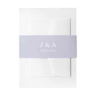 Bandeau De Faire-part Lavande solide violet pastel Monogram Mariage