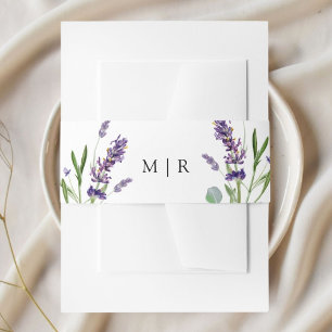 Bandeau De Faire-part Lavande violette Mariage floral rustique