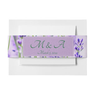 Bandeau De Faire-part Lavender Champs Mariage Belly Bands