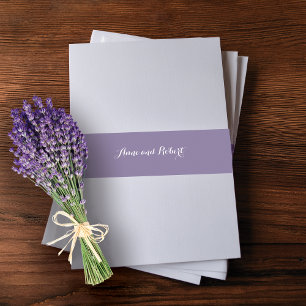 Bandeau De Faire-part Lavender Solid Mariage personnalisé