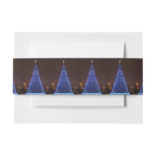 Bandeau De Faire-part Le bleu allume l'arbre de Noël
