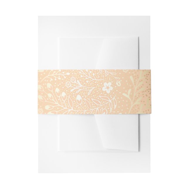 Bandeau De Faire-part le cru rougissent mariage floral d'or (Devant example)