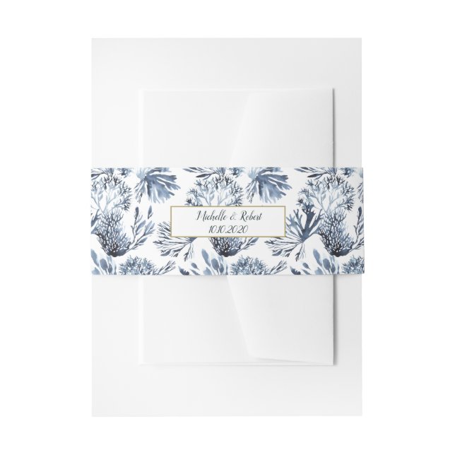 Bandeau De Faire-part Le récif bleu | Mariage nautique (Devant example)