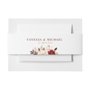 Bandeau De Faire-part le rouge de Bourgogne rougissent bande florale de