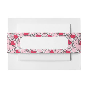 Bandeau De Faire-part Les coeurs de Valentine sur des enveloppes