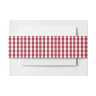 Bandeau De Faire-part Les Etats-Unis marquent le guingan rouge et blanc
