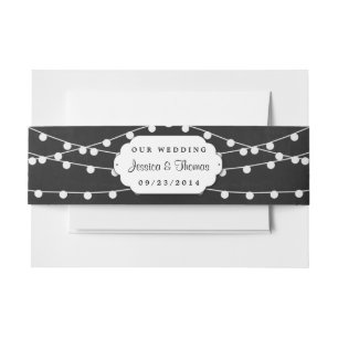 Bandeau De Faire-part Les Lumières De Chaîne Sur La Collection De Mariag