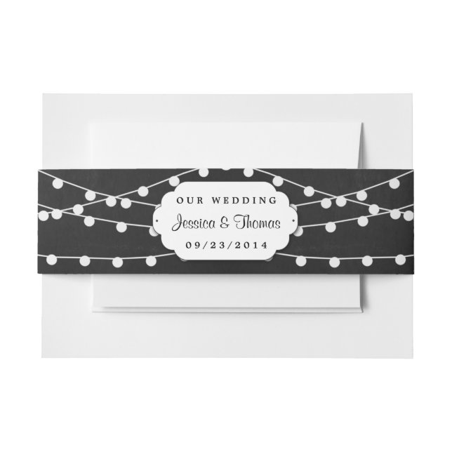 Bandeau De Faire-part Les Lumières De Chaîne Sur La Collection De Mariag (Devant Example)