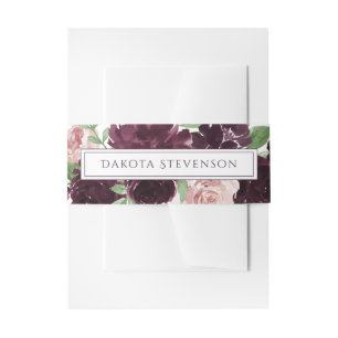 Bandeau De Faire-part Les passions de Moody Dramatic Purple Wine Rose