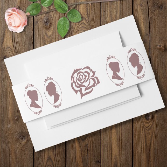 Bandeau De Faire-part Lesbiennes Mariées Regency Rose Roses (Créateur téléchargé)