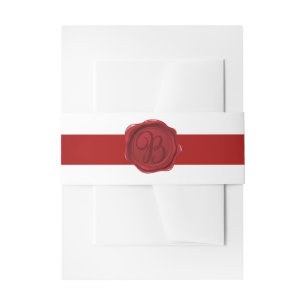 Bandeau De Faire-part Lettre fantaisie B Rouge Cire Sceau Ruban