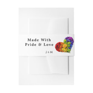 Bandeau De Faire-part 💍LGBT Avec texte et noms qui s'épanouissent ensem