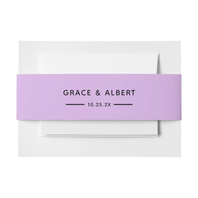Bandeau De Faire-part Lilac Invitation Belly Band (Devant Example)