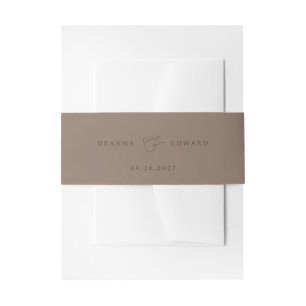 Bandeau De Faire-part LILLIE Elegant Mocha Mariage Brown