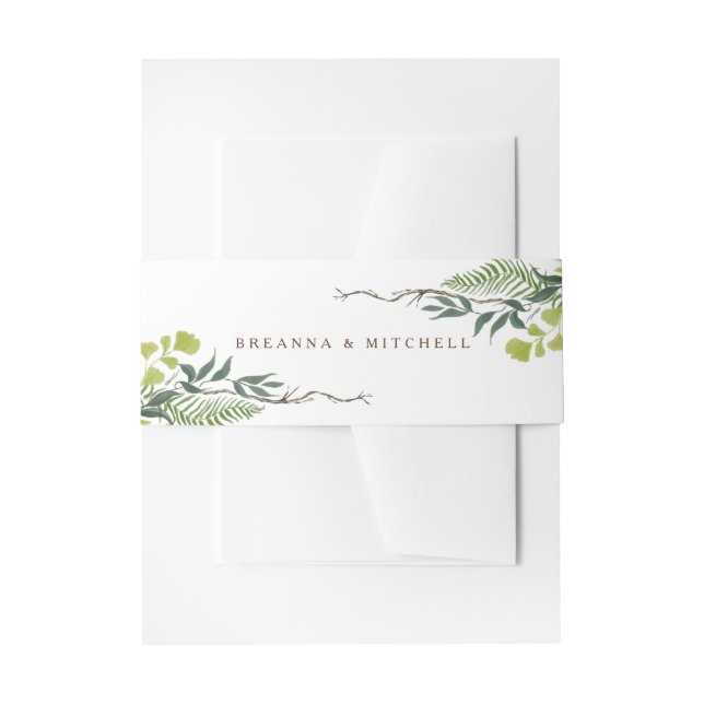 Bandeau De Faire-part Loin d'Eucalyptus Hand-Drawn Greenery Wedding (Devant example)