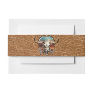 Bandeau De Faire-part Longhorn Steer Medallion Belly Band