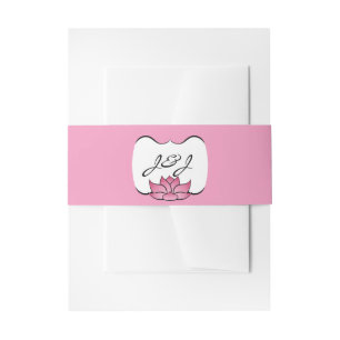 Bandeau De Faire-part Lotus exquis dans la bande d'invitation rose