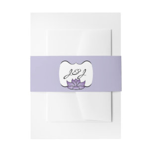 Bandeau De Faire-part Lotus exquis dans la bande d'invitation violet