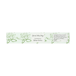 Bandeau De Faire-part Lotus Vert Floral Borap de bande de savon artifici