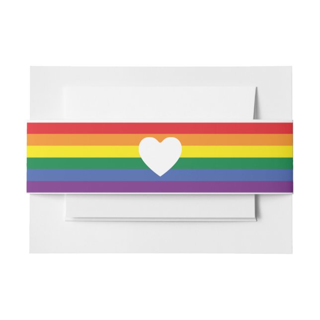 Bandeau De Faire-part Love Heart et Rainbow Gay Mariage (Devant Example)