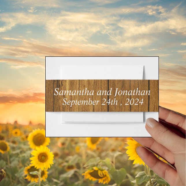 Bandeau De Faire-part Lumières à suspension en bois rustique (Créateur téléchargé)