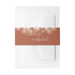 Bandeau De Faire-part Lumières de chaîne en terre cuite Texte de signatu