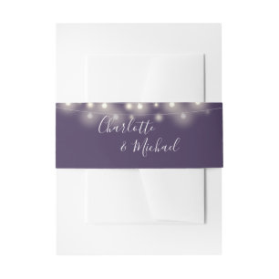 Bandeau De Faire-part Lumières de Chaîne Violettes Signature Script