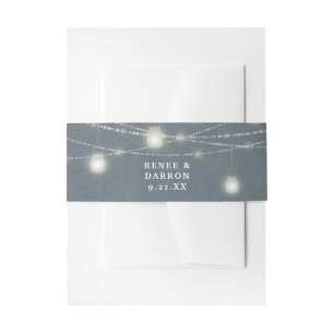 Bandeau De Faire-part Lumières de corde de pot de maçon et de tableau no