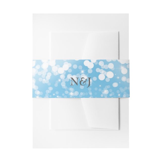 Bandeau De Faire-part Lumières scintillantes Romantique hiver Wonderland (Devant example)