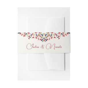 Bandeau De Faire-part Luxe Artistique Botanique Floral Mariage Paisley