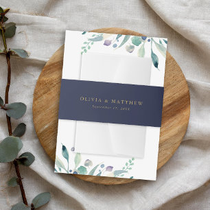 Bandeau De Faire-part Luxe Marine Minimaliste Mariage Monogramme Invitat
