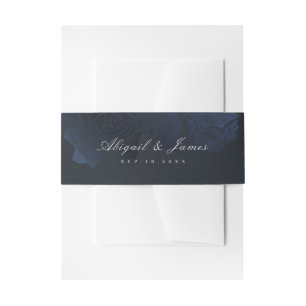 Bandeau De Faire-part Luxe rose marine argent vintage mariage botanique 