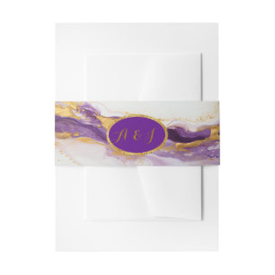 Bandeau De Faire-part Luxueux Amethyst Purple & Gold Mariage