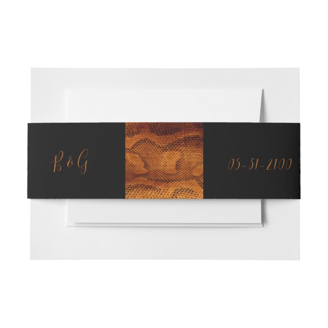 Bandeau De Faire-part luxueux animal en peau de serpent sauvage mariage (Devant Example)