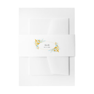 Bandeau De Faire-part luxueux or turquoise monogramme mariage invit