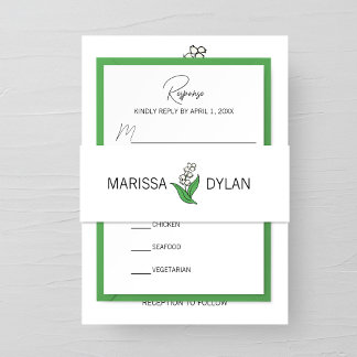 Bandeau De Faire-part Lys minimaliste du Mariage de la vallée