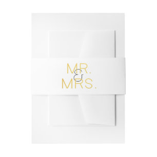 Bandeau De Faire-part M. & Mme Gold Elegant Mariage de typographie