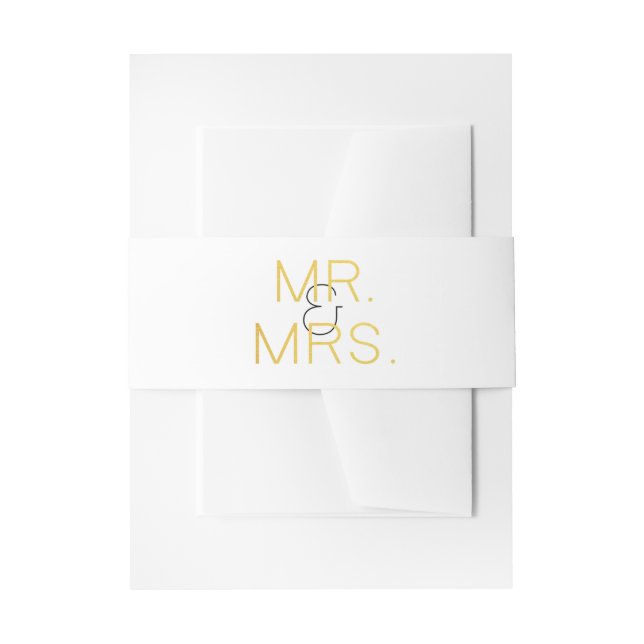 Bandeau De Faire-part M. & Mme Gold Elegant Mariage de typographie (Devant example)