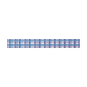Bandeau De Faire-part Madras Plaid Blue et Purple