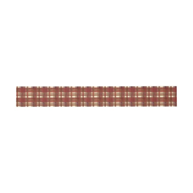 Bandeau De Faire-part Madras Plaid Fall Red (Plat)