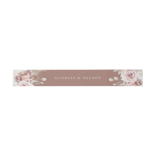 Bandeau De Faire-part Magnifique argile florale rose pour mariage